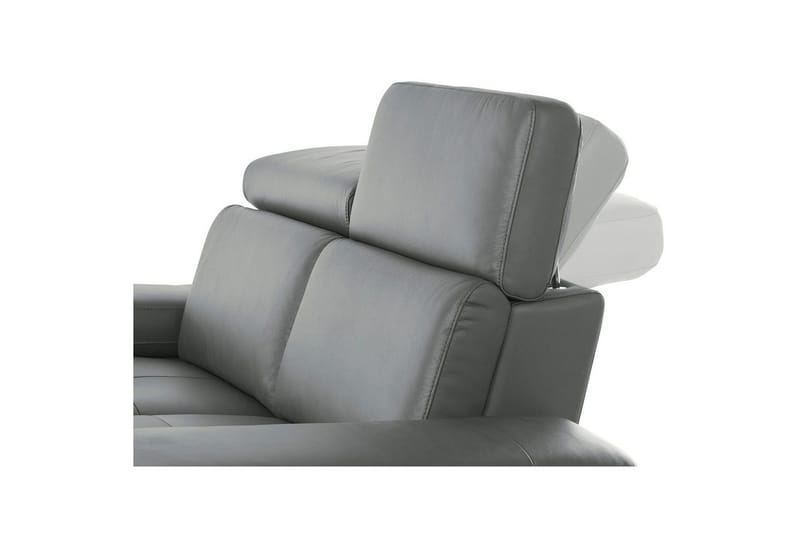 Hjørnesofa 3-personers Rayland Grå, Læder/PU, Venstre Manuel Tilbagelæner - Grå, Læder/PU, Venstre Manuel Tilbagelæner - Møbler - Sofaer - Lædersofaer