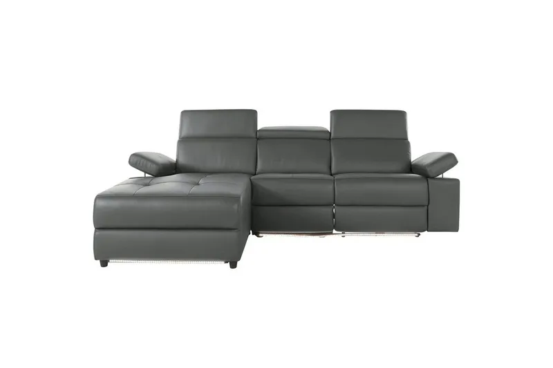 Hjørnesofa 3-personers Rayland Grå, PU, Venstre Manuel Tilbagelæner - Grå, PU, Venstre Manuel Tilbagelæner - Møbler - Sofaer - Lædersofaer