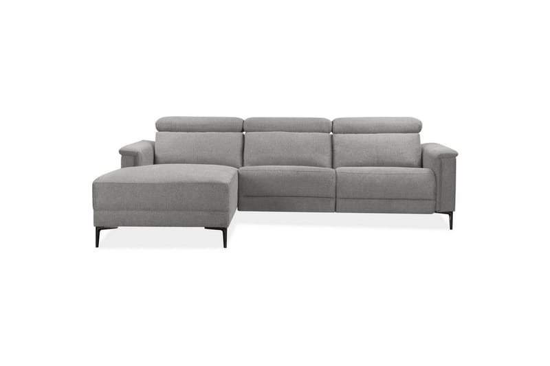 Hjørnesofa 3-personers Lund Lys Grå, Belfast stof, Venstre Elektrisk Tilbagelæner - Lys Grå, Belfast stof, Venstre Elektrisk Tilbagelæner - Møbler - Sofaer - Recliner sofaer