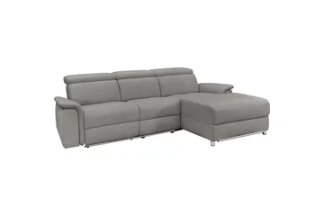 Hjørnesofa 3-personers Pareli Grå, Søndagsstof, Højre elektrisk liggestol