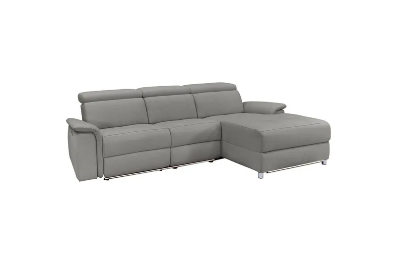 Hjørnesofa 3-personers Pareli Grå, Søndagsstof, Højre elektrisk liggestol - Grå, Søndagsstof, Højre elektrisk liggestol - Møbler - Sofaer - Recliner sofaer