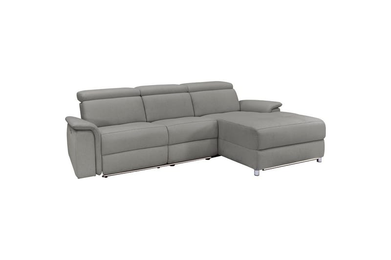 Hjørnesofa 3-personers Pareli Grå, Søndagsstof, Højre elektrisk liggestol - Grå, Søndagsstof, Højre elektrisk liggestol - Møbler - Sofaer - Recliner sofaer