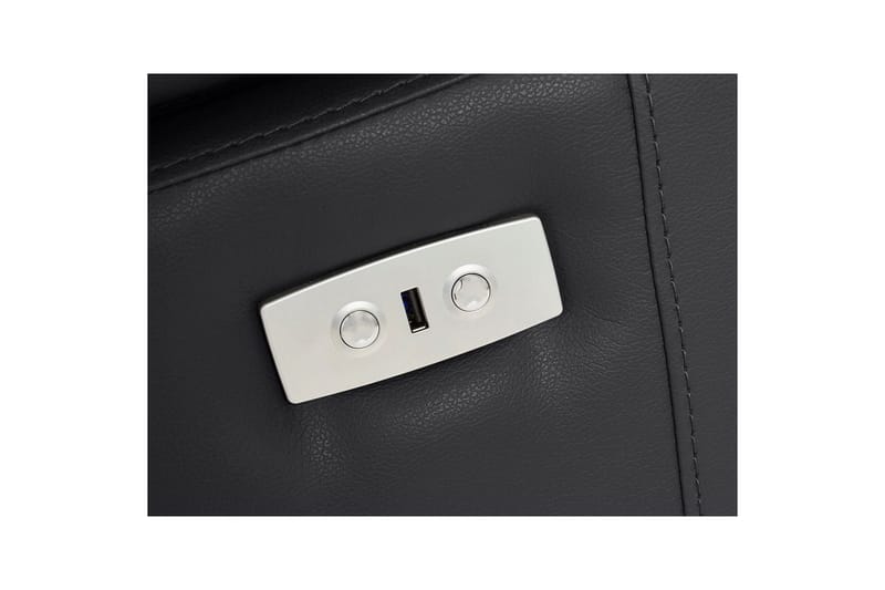 Hjørnesofa 3-personers Rayland Sort, PU, Højre elektrisk liggestol - Sort, PU, Højre elektrisk liggestol - Møbler - Sofaer - Lædersofaer