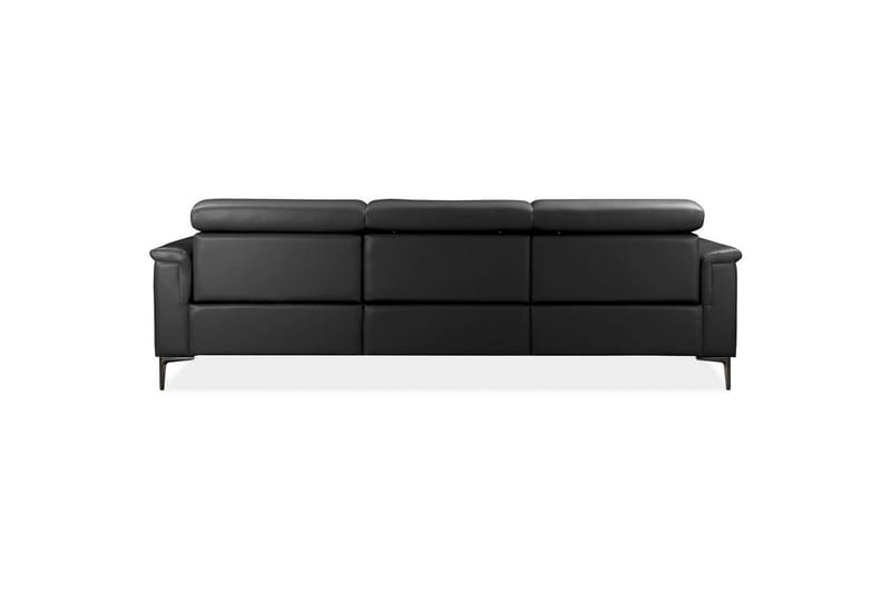 Hjørnesofa 3-personers Lund Sort, PU, Venstre Elektrisk Tilbagelæner - Sort, PU, Venstre Elektrisk Tilbagelæner - Møbler - Sofaer - Lædersofaer