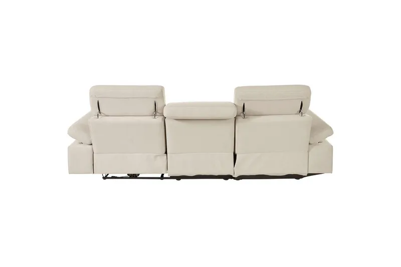 Hjørnesofa 3-personers Rayland Hvid, Søndagsstof, Venstre Elektrisk Tilbagelæner - Hvid, Søndagsstof, Venstre Elektrisk Tilbagelæner - Møbler - Sofaer - Recliner sofaer