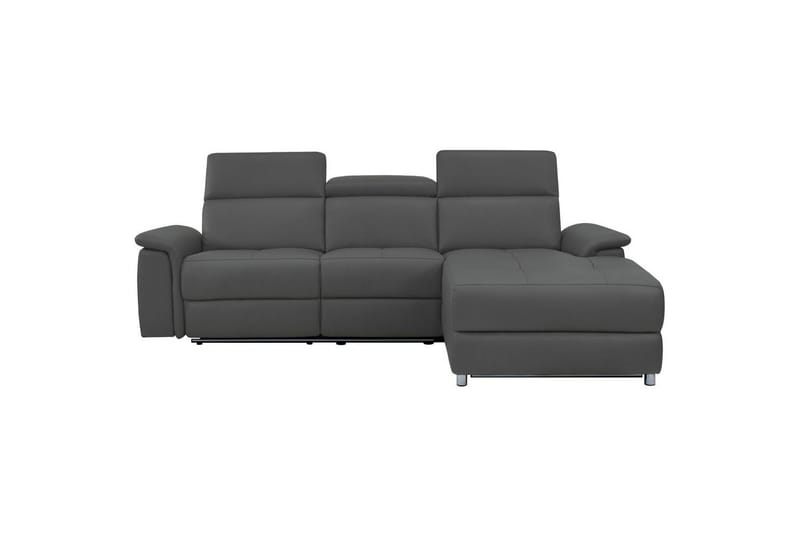 Hjørnesofa 3-personers Pareli Grå, Læder/PU, Højre manuel liggestol - Grå, Læder/PU, Højre manuel liggestol - Møbler - Sofaer - Lædersofaer