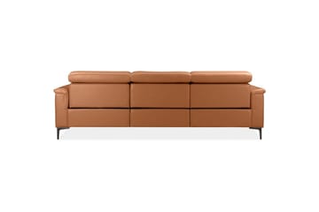 Hjørnesofa 3-personers Lund Cognac, PU, Venstre Manuel Tilbagelæner - Cognac, PU, Venstre Manuel Tilbagelæner - Møbler - Sofaer - Lædersofaer