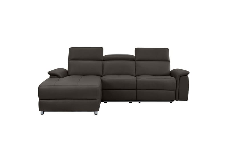 Hjørnesofa 3-personers Pareli Brun, Læder/PU, Venstre Elektrisk Tilbagelæner - Brun, Læder/PU, Venstre Elektrisk Tilbagelæner - Møbler - Sofaer - Lædersofaer