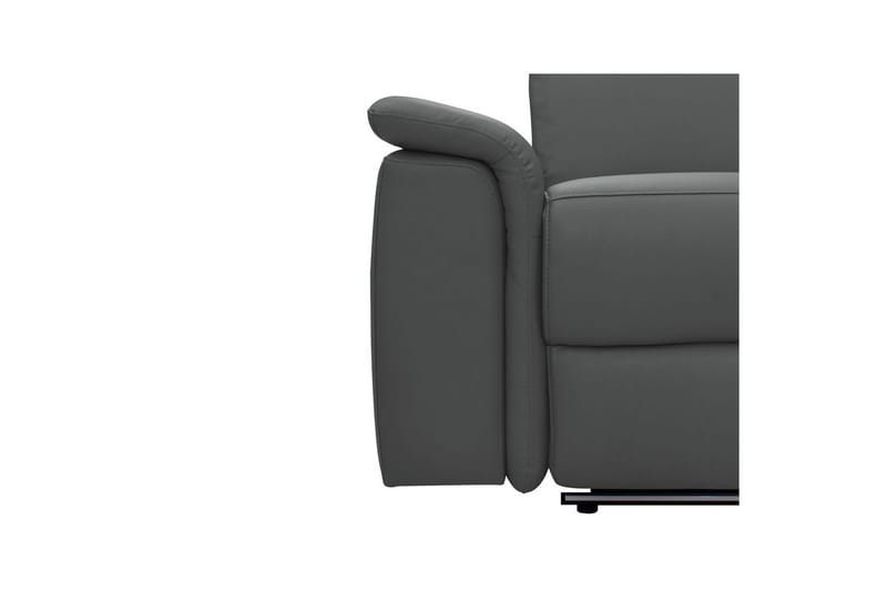 Hjørnesofa 3-personers Pareli Grå, Læder/PU, Højre manuel liggestol - Grå, Læder/PU, Højre manuel liggestol - Møbler - Sofaer - Lædersofaer