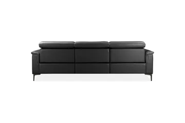 Hjørnesofa 3-personers Lund Sort, Læder/PU, Højre elektrisk liggestol - Sort, Læder/PU, Højre elektrisk liggestol - Møbler - Sofaer - Lædersofaer