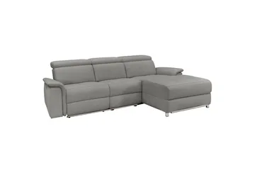 Hjørnesofa 3-personers Pareli Grå, Søndagsstof, Højre manuel liggestol