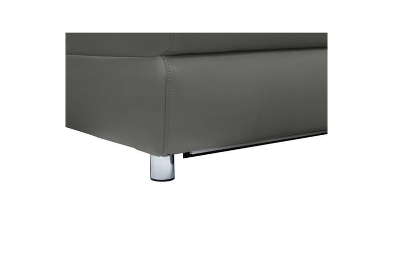 Hjørnesofa 3-personers Pareli Grå, Læder/PU, Venstre Manuel Tilbagelæner - Grå, Læder/PU, Venstre Manuel Tilbagelæner - Møbler - Sofaer - Lædersofaer