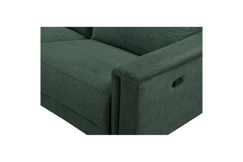 Hjørnesofa 3-personers Lund Mørkegrøn, Belfast stof, Venstre Manuel Tilbagelæner - Mørkegrøn, Belfast stof, Venstre Manuel Tilbagelæner - Møbler - Sofaer - Recliner sofaer