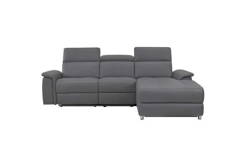 Hjørnesofa 3-personers Pareli Antracit, Søndagsstof, Højre manuel liggestol - Antracit, Søndagsstof, Højre manuel liggestol - Møbler - Sofaer - Recliner sofaer