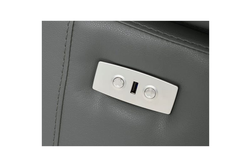 Hjørnesofa 3-personers Rayland Grå, PU, Venstre Elektrisk Tilbagelæner - Grå, PU, Venstre Elektrisk Tilbagelæner - Møbler - Sofaer - Lædersofaer