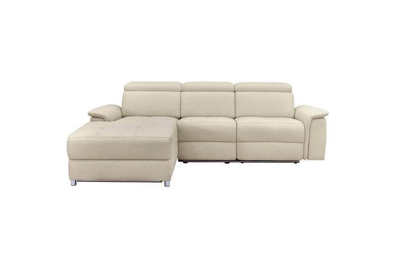 Hjørnesofa 3-personers Pareli Hvid, Søndagsstof, Venstre Manuel Tilbagelæner - Hvid, Søndagsstof, Venstre Manuel Tilbagelæner - Møbler - Sofaer - Recliner sofaer
