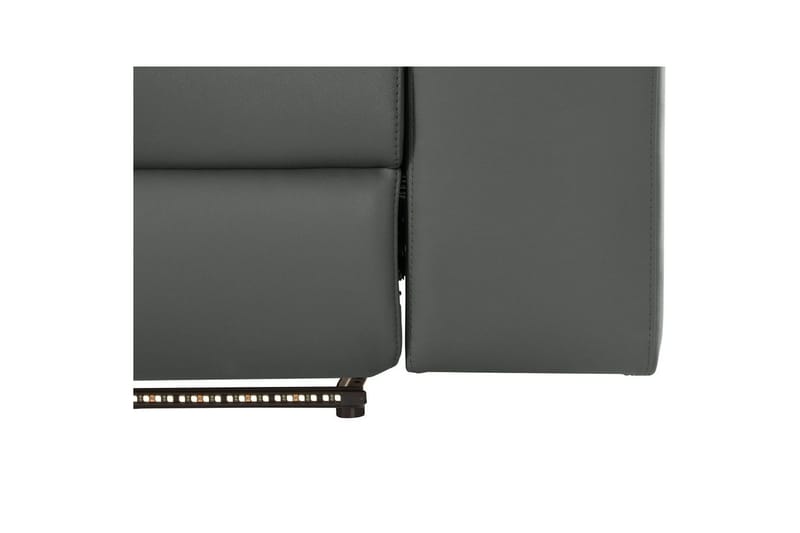 Hjørnesofa 3-personers Rayland Grå, Læder/PU, Venstre Manuel Tilbagelæner - Grå, Læder/PU, Venstre Manuel Tilbagelæner - Møbler - Sofaer - Lædersofaer