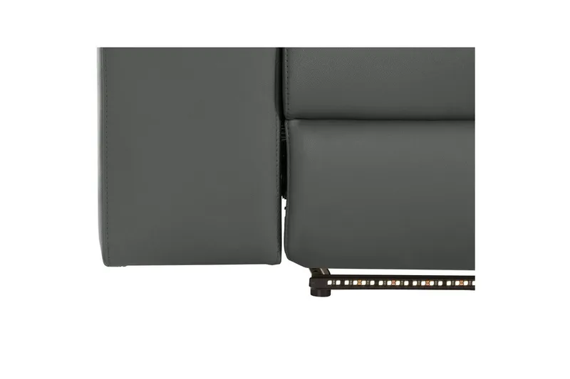 Hjørnesofa 3-personers Rayland Grå, Læder/PU, Højre elektrisk liggestol - Grå, Læder/PU, Højre elektrisk liggestol - Møbler - Sofaer - Lædersofaer