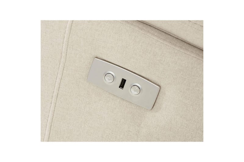 Hjørnesofa 3-personers Rayland Hvid, Søndagsstof, Venstre Elektrisk Tilbagelæner - Hvid, Søndagsstof, Venstre Elektrisk Tilbagelæner - Møbler - Sofaer - Recliner sofaer