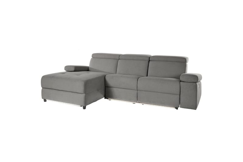 Hjørnesofa 3-personers Rayland Grå, Søndagsstof, Venstre Elektrisk Tilbagelæner - Grå, Søndagsstof, Venstre Elektrisk Tilbagelæner - Møbler - Sofaer - Recliner sofaer