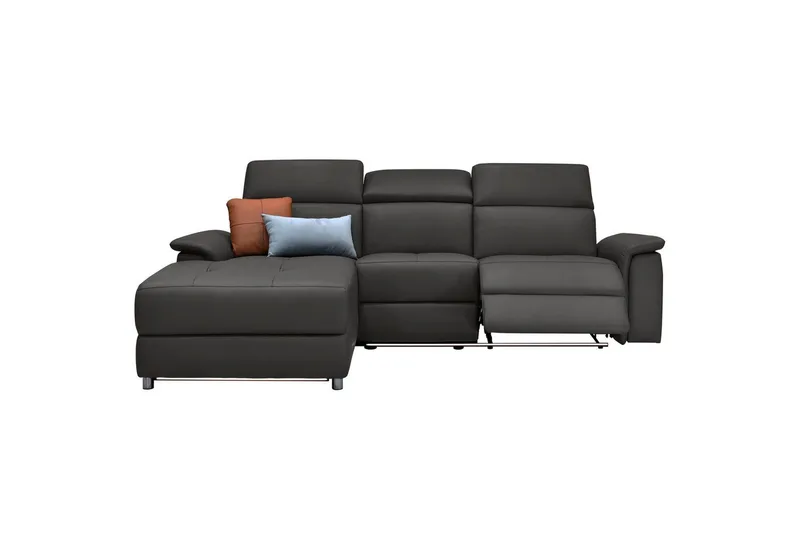 Hjørnesofa 3-personers Pareli Brun, PU, Venstre Elektrisk Tilbagelæner - Brun, PU, Venstre Elektrisk Tilbagelæner - Møbler - Sofaer - Lædersofaer