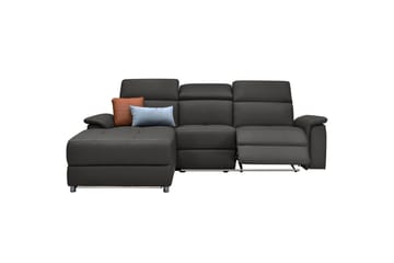 Hjørnesofa 3-personers Pareli Brun, PU, Venstre Elektrisk Tilbagelæner - Brun, PU, Venstre Elektrisk Tilbagelæner - Møbler - Sofaer - Lædersofaer