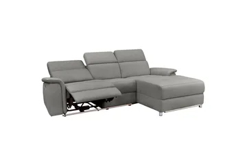 Hjørnesofa 3-personers Pareli Grå, Søndagsstof, Højre manuel liggestol - Grå, Søndagsstof, Højre manuel liggestol - Møbler - Sofaer - Recliner sofaer