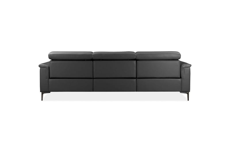 Hjørnesofa 3-personers Lund Grå, Læder/PU, Højre manuel liggestol - Grå, Læder/PU, Højre manuel liggestol - Møbler - Sofaer - Lædersofaer