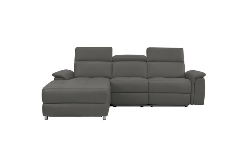 Hjørnesofa 3-personers Pareli Grå, Læder/PU, Venstre Manuel Tilbagelæner - Grå, Læder/PU, Venstre Manuel Tilbagelæner - Møbler - Sofaer - Lædersofaer
