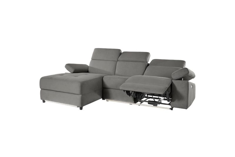 Hjørnesofa 3-personers Rayland Grå, Søndagsstof, Venstre Elektrisk Tilbagelæner - Grå, Søndagsstof, Venstre Elektrisk Tilbagelæner - Møbler - Sofaer - Recliner sofaer