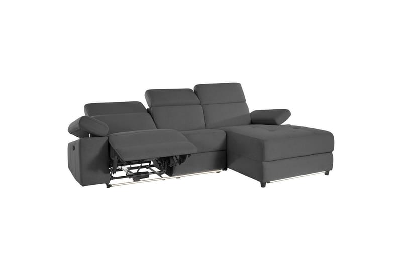 Hjørnesofa 3-personers Rayland Antracit, Søndagsstof, Højre manuel liggestol - Antracit, Søndagsstof, Højre manuel liggestol - Møbler - Sofaer - Recliner sofaer