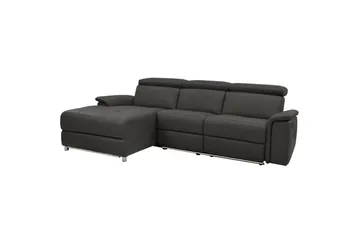 Hjørnesofa 3-personers Pareli Brun, PU, Venstre Elektrisk Tilbagelæner