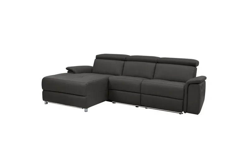 Hjørnesofa 3-personers Pareli Brun, PU, Venstre Elektrisk Tilbagelæner - Brun, PU, Venstre Elektrisk Tilbagelæner - Møbler - Sofaer - Lædersofaer