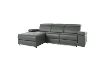 Hjørnesofa 3-personers Rayland Grå, PU, Venstre Elektrisk Tilbagelæner