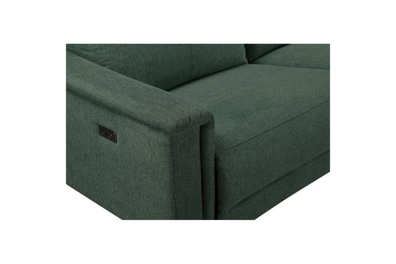 Hjørnesofa 3-personers Lund Mørkegrøn, Belfast stof, Højre elektrisk liggestol - Mørkegrøn, Belfast stof, Højre elektrisk liggestol - Møbler - Sofaer - Recliner sofaer