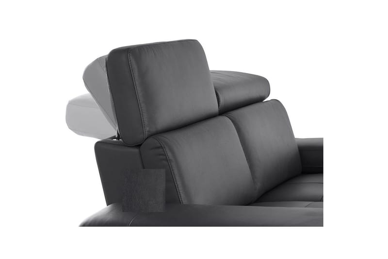 Hjørnesofa 3-personers Rayland Sort, PU, H øjre elektrisk liggestol - Sort, PU, Højre elektrisk liggestol - Møbler - Sofaer - Lædersofaer