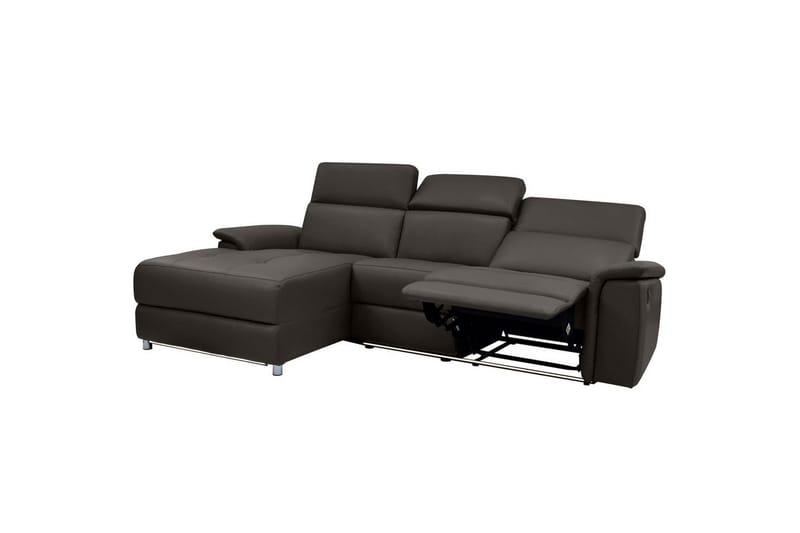 Hjørnesofa 3-personers Pareli Brun, Læder/PU, Venstre Elektrisk Tilbagelæner - Brun, Læder/PU, Venstre Elektrisk Tilbagelæner - Møbler - Sofaer - Lædersofaer