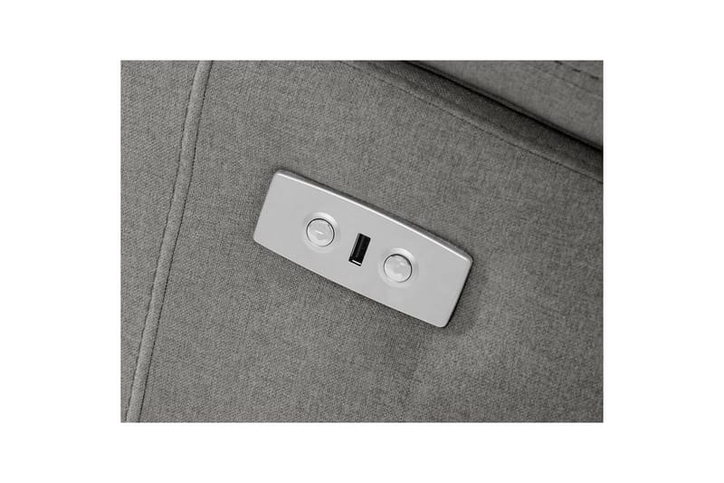 Hjørnesofa 3-personers Rayland Grå, Søndagsstof, Venstre Elektrisk Tilbagelæner - Grå, Søndagsstof, Venstre Elektrisk Tilbagelæner - Møbler - Sofaer - Recliner sofaer