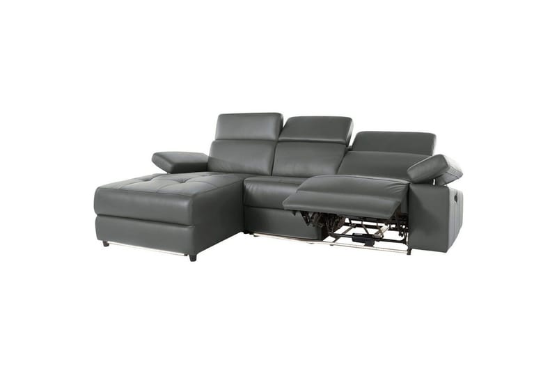 Hjørnesofa 3-personers Rayland Grå, PU, Venstre Manuel Tilbagelæner - Grå, PU, Venstre Manuel Tilbagelæner - Møbler - Sofaer - Lædersofaer