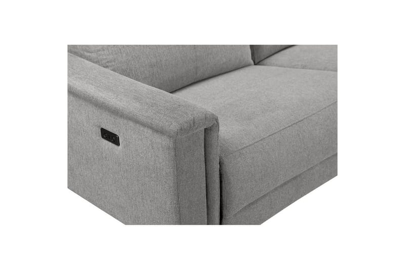 Hjørnesofa 3-personers Lund Lys Grå, Belfast stof, Højre elektrisk liggestol - Lys Grå, Belfast stof, Højre elektrisk liggestol - Møbler - Sofaer - Recliner sofaer