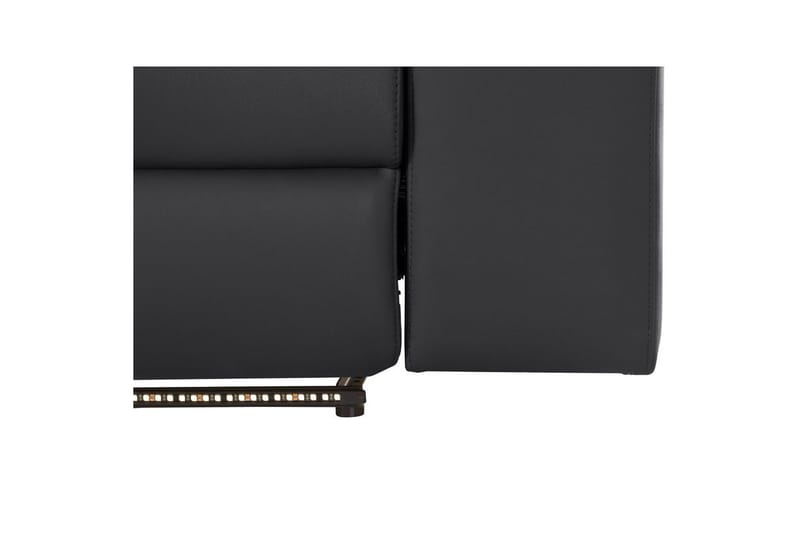 Hjørnesofa 3-personers Rayland Sort, PU, Venstre Manuel Tilbagelæner - Sort, PU, Venstre Manuel Tilbagelæner - Møbler - Sofaer - Lædersofaer