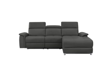 Hjørnesofa 3-personers Pareli Sort, PU, Højre elektrisk liggestol - Sort, PU, Højre elektrisk liggestol - Møbler - Sofaer - Lædersofaer