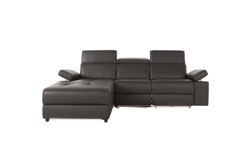 Hjørnesofa 3-personers Rayland Brun, Læder/PU, Venstre Elektrisk Tilbagelæner - Brun, Læder/PU, Venstre Elektrisk Tilbagelæner - Møbler - Sofaer - Lædersofaer