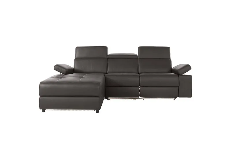 Hjørnesofa 3-personers Rayland Brun, Læder/PU, Venstre Elektrisk Tilbagelæner - Brun, Læder/PU, Venstre Elektrisk Tilbagelæner - Møbler - Sofaer - Lædersofaer