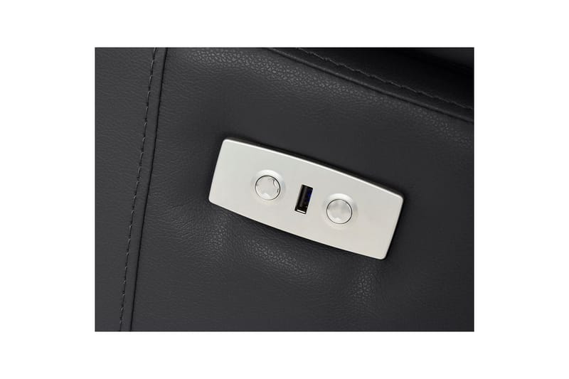 Hjørnesofa 3-personers Rayland Sort, PU, Venstre Elektrisk Tilbagelæner - Sort, PU, Venstre Elektrisk Tilbagelæner - Møbler - Sofaer - Lædersofaer