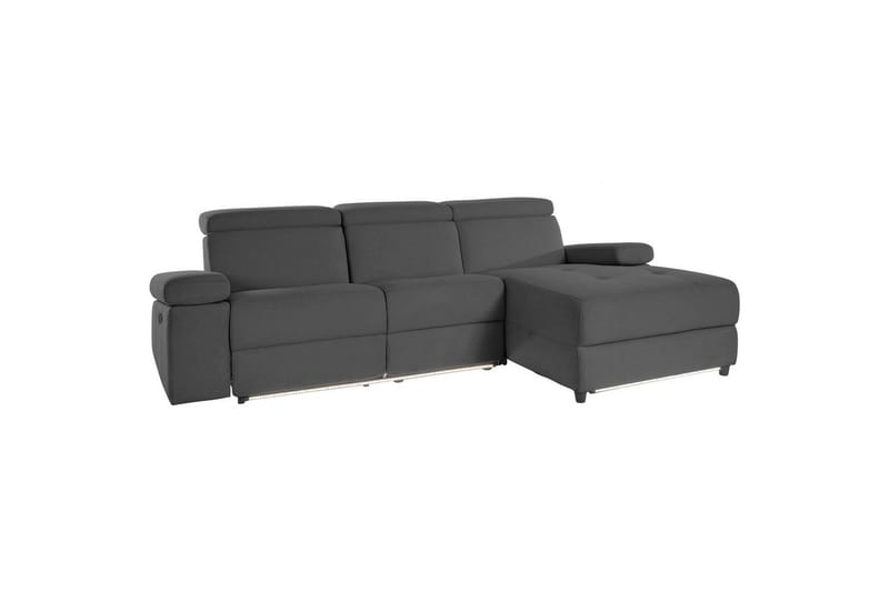 Hjørnesofa 3-personers Rayland Antracit, Søndagsstof, Højre manuel liggestol - Antracit, Søndagsstof, Højre manuel liggestol - Møbler - Sofaer - Recliner sofaer