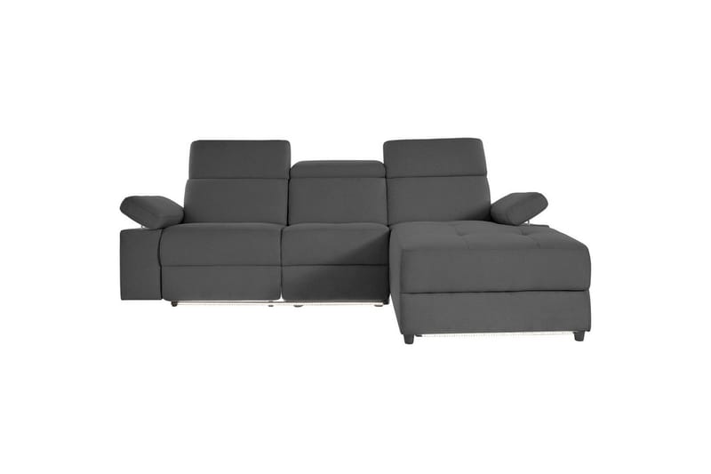 Hjørnesofa 3-personers Rayland Antracit, Søndagsstof, Højre manuel liggestol - Antracit, Søndagsstof, Højre manuel liggestol - Møbler - Sofaer - Recliner sofaer
