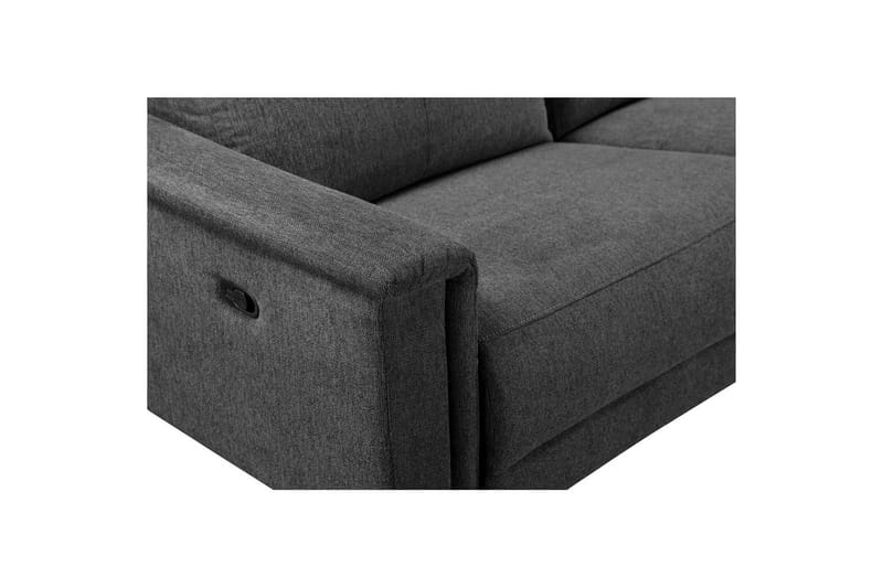 Hjørnesofa 3-personers Lund Antracit, Belfast stof, Højre manuel liggestol - Antracit, Belfast stof, Højre manuel liggestol - Møbler - Sofaer - Recliner sofaer