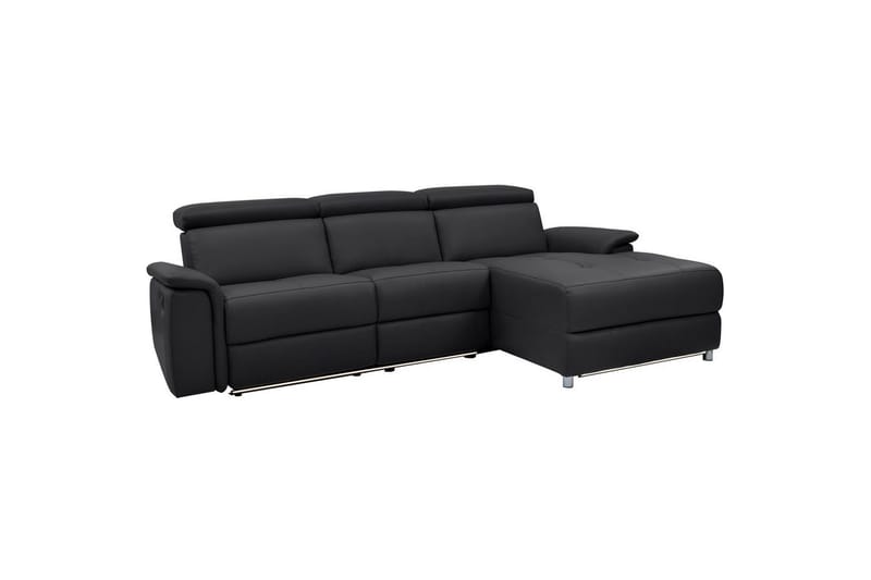 Hjørnesofa 3-personers Pareli Sort, Læder/PU, Højre elektrisk liggestol - Sort, Læder/PU, Højre elektrisk liggestol - Møbler - Sofaer - Recliner sofaer