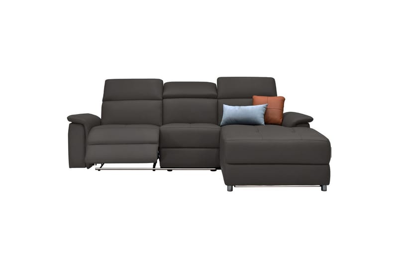 Hjørnesofa 3-personers Pareli Brun, PU, Højre elektrisk liggestol - Brun, PU, Højre elektrisk liggestol - Møbler - Sofaer - Recliner sofaer